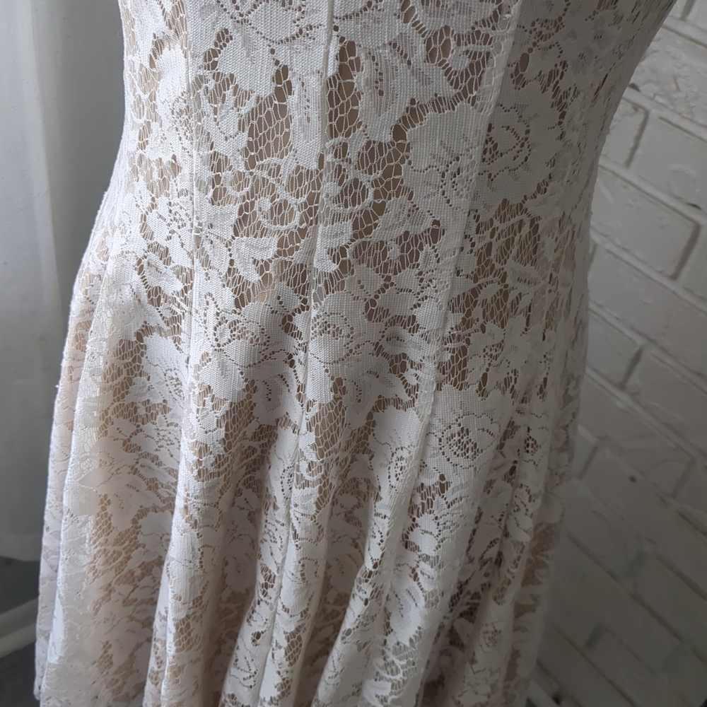 Danny & Nicole Cream Sleeveless A-Line Mini Dress - Picture 3 of 7